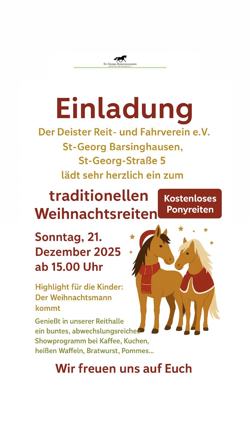 Plakat Weihnachtsreiten20252